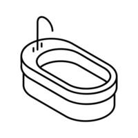 A modern isometric icon showcasing a sleek bathtub. vector