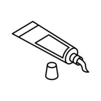 A trendy isometric icon featuring toothpaste tube and cap. vector
