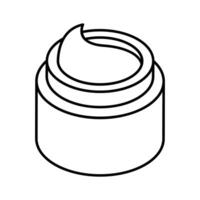 A modern isometric icon displaying moisturizer cream container. vector