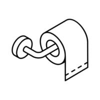 A visually engaging isometric icon of toilet paper roll. vector