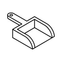 An amazing isometric icon showing dust pan. vector