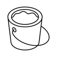 A stylish isometric icon representing a filled water bucket. vector