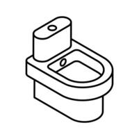 A visually appealing isometric icon of bathroom commode. vector