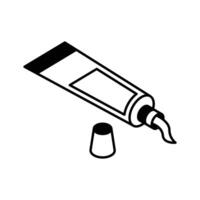 A trendy isometric icon featuring toothpaste tube and cap... vector