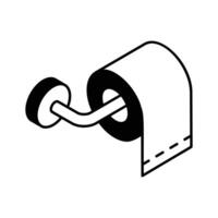 A visually engaging isometric icon of toilet paper roll... vector