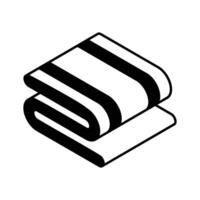 A premium isometric icon of neatly folded towel... vector