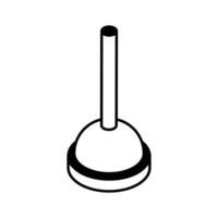 An isometric style icon featuring a plunger tool.... vector