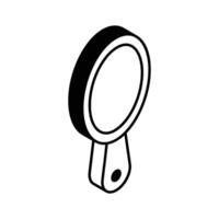 A customizable isometric icon showing a stylish hand mirror... vector