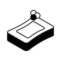 A customizable isometric icon representing a classic soap bar... vector