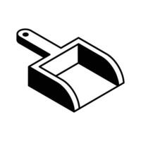 An amazing isometric icon showing dust pan... vector