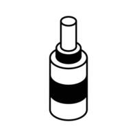 A sleek isometric icon showing face mist spray bottle... vector