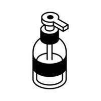An editable isometric icon of liquid soap dispenser bottle... vector