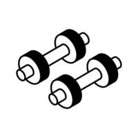 Grab this isometric icon showing a pair of dumbbells... vector