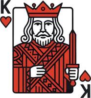 king of hearts playing card illustration vector