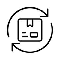 Catch as sight of this trendy line icon of return parcel policy. vector