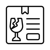 Download our handy icon of fragile delivery in line style. vector