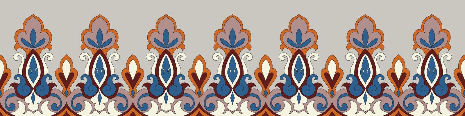 Fabric border, carpet decoration frame, Ikat pattern, ethnic tribes