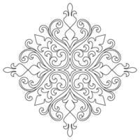 Mandala flower lines, Abstract flower lines for coloring, Simple lines vector