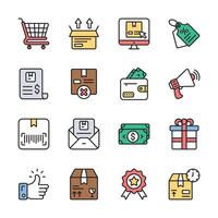Latest Pack of Ecommerce and Shipping Line Icons vector