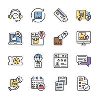 Handy Bundle of Shopping and Delivery Line Icons vector