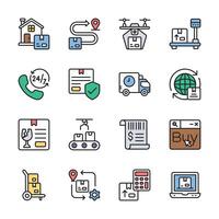 Ready to Use Set of Ecommerce and Logistics Line Icons vector
