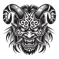 Sublimation Clipart of Devil Skull with Horned Design vector