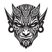 Sublimation Clipart Featuring Devil Face and Skull Design vector
