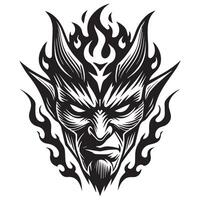 Spooky Devil Face Silhouette for Halloween Art vector