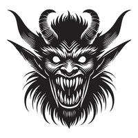Evil Devil Face Clipart with Horned Skull Features vector