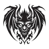Longhorn Devil Face Silhouette for Craft Designs vector