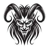 Dark Art Devil Face Clipart with Skull graphic Design vector