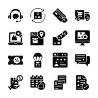 Handy Bundle of Shopping and Delivery Glyph Icons vector