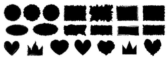 Jagged rectangle. Black simple shape. Rectangle paper template jagged and rough vector