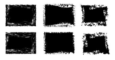 A set of black and white grunge frames vector