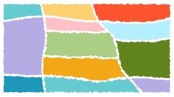 Jagged rectangle. Bright color simple shapes. Rectangle paper template jagged vector