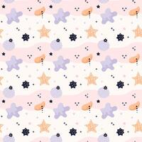 A pattern with stars and flowers on it vector