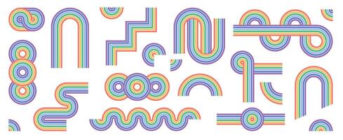 A pattern of colorful shapes and lines vector