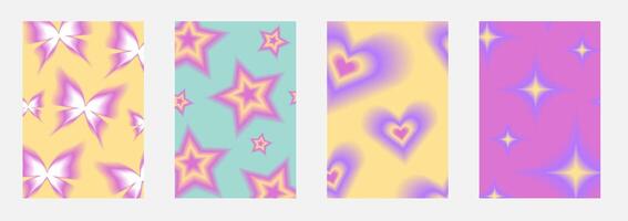 A set of four colorful and patterned banners vector
