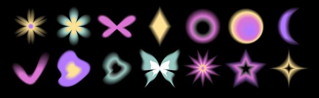 A set of abstract shapes in different colors vector