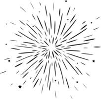 Confetti firework black and white falling composition isolated. graphic line ink illustration. Party festive firework. Carnival confetti isolated on white background. vector