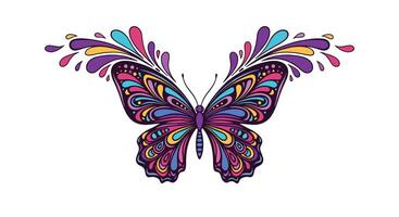 Whimsical Butterfly Art with Intricate Patterns and Vibrant Colors a Delightful Creation vector