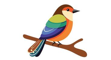 A Colorful Bird Perched Peacefully on a Branch Amidst the Serene Wilderness Environment vector