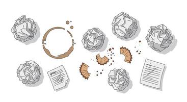 The Frustration of Writing Content Ideas and the Process of Content Creation vector