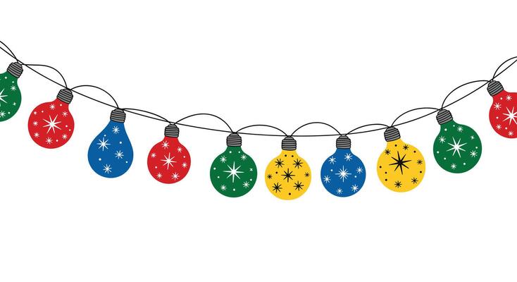 Festive Holiday Decorations A String of Colorful Christmas Lights for Winter Celebrations