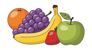 A Colorful Still Life Composition of Various Types of Fresh and Delicious Fruits vector