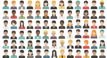 Diverse Collection of People's Avatars Representing a Wide Range of Human Profiles and Appearances vector