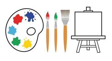 Artistic Tools and Creative Expression An Exploration of Color Palette Brushes and Canvas vector