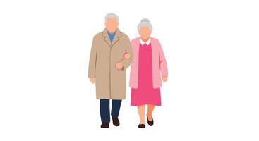 Elderly Couple Strolling Together Embracing The Joys of Golden Years Journey vector