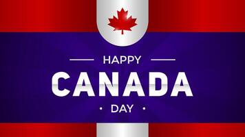 Happy Canada Day horizontal greeting background illustration on blue with gradient design vector