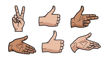 Exploring Hand Gestures A Visual Journey Through Nonverbal Communication and Expression vector